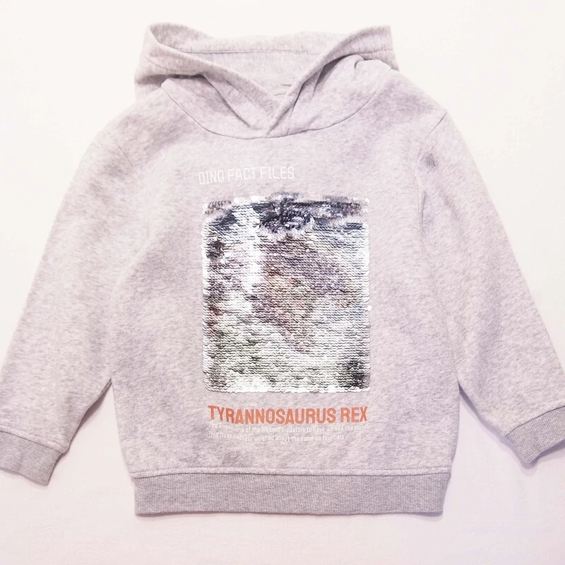 Šedá mikina s ébrázkem z flitrů H&M