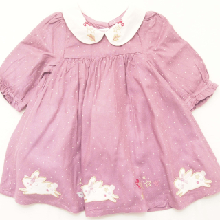 Fialové šaty se zajíčky Mothercare - vel. 62