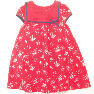 Červené šaty s kytičkami Mothercare - vel. 86