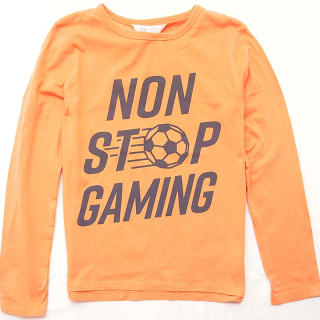 Oranžové tričko s nápisem H&M - vel. 140
