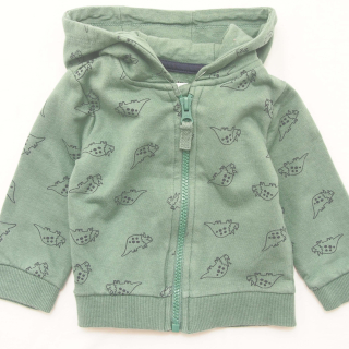 Zelená mikina na zip M&Co - vel. 68